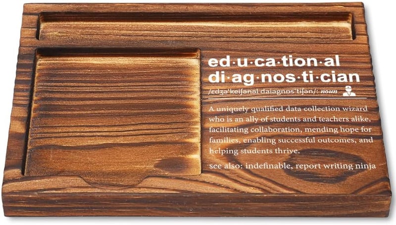 CWGOTC Educational Diagnostician Gifts, School Staff Appreciation Gifts, Thoughtful Thank You Gift for School Professionals, Graduation, Birthday, Christmas, Wooden Self-Stick Note Pad Holder YCB94 - Image 1